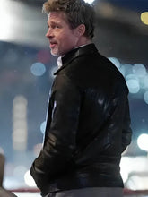 Brad Pitt Wolves 2024 Black Leather Jacket
